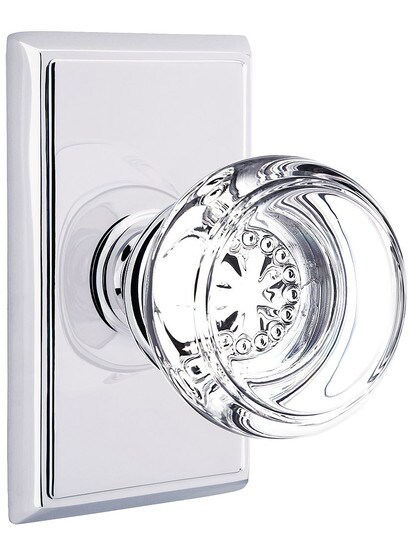 Providence Door Set With Georgetown Crystal Knobs in Polished Chrome.